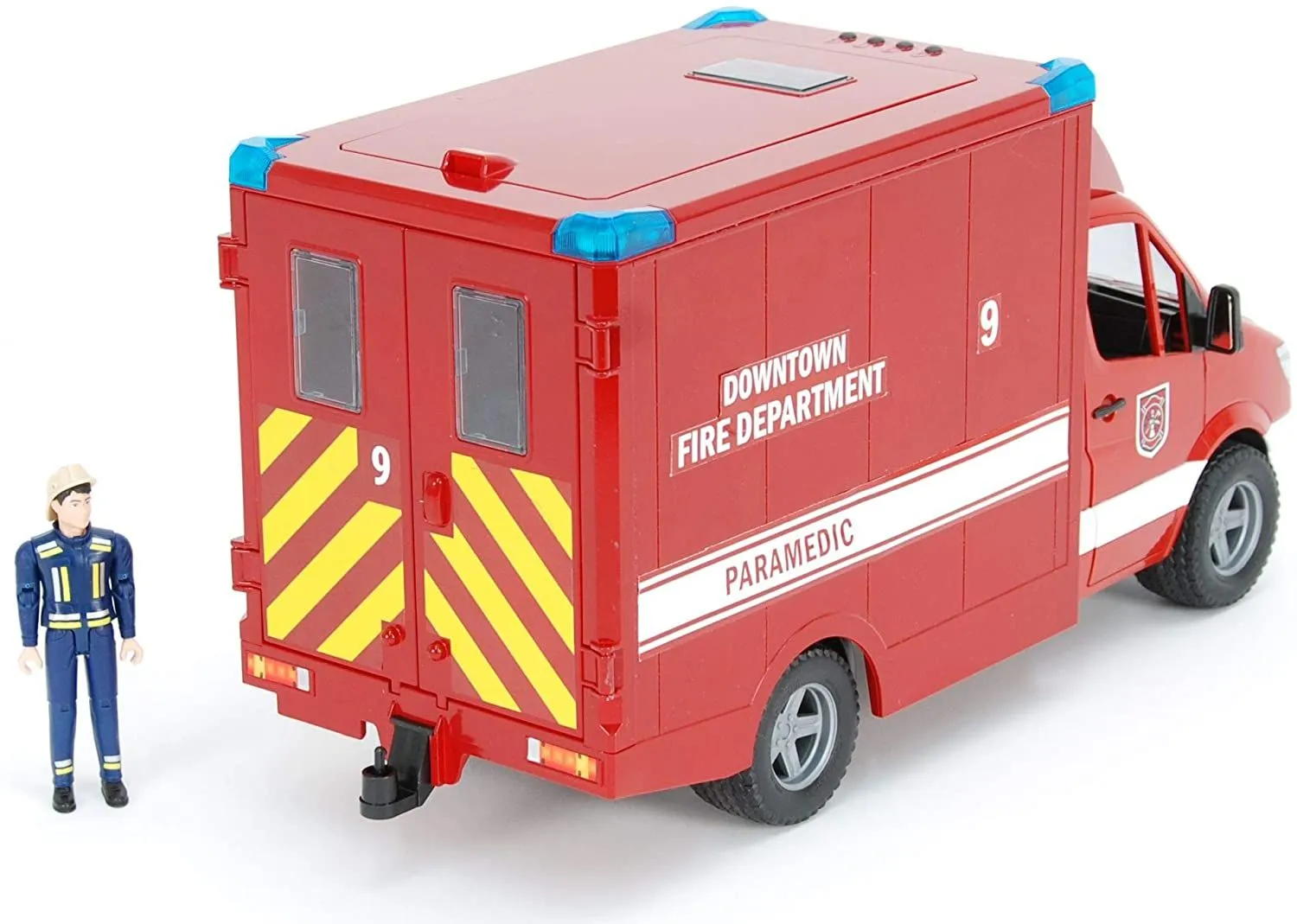 Bruder MB Sprinter Ambulance with Paramedic Fireman Figure, Integrated Light & Sound Module