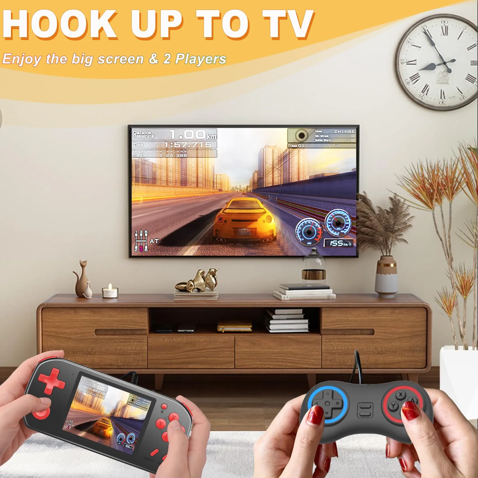 CULAGEiMi Handheld Game Console for Kids Adults Built-in 270 Retro Video Games, Portable Gaming System with Rechargeable Battery Gamepad, Mini Arcade Toys Supports 2 Players Birthday Xmas Gifts, Black