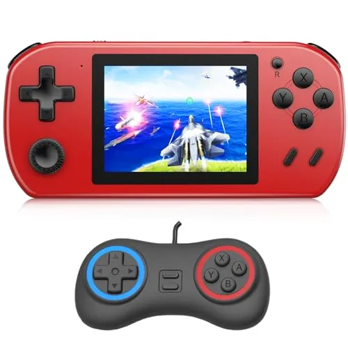 CULAGEiMi Handheld Game Console for Kids Adults Built-in 270 Retro Video Games, Portable Gaming System with Rechargeable Battery Gamepad, Mini Arcade Toys Supports 2 Players Birthday Xmas Gifts, Red