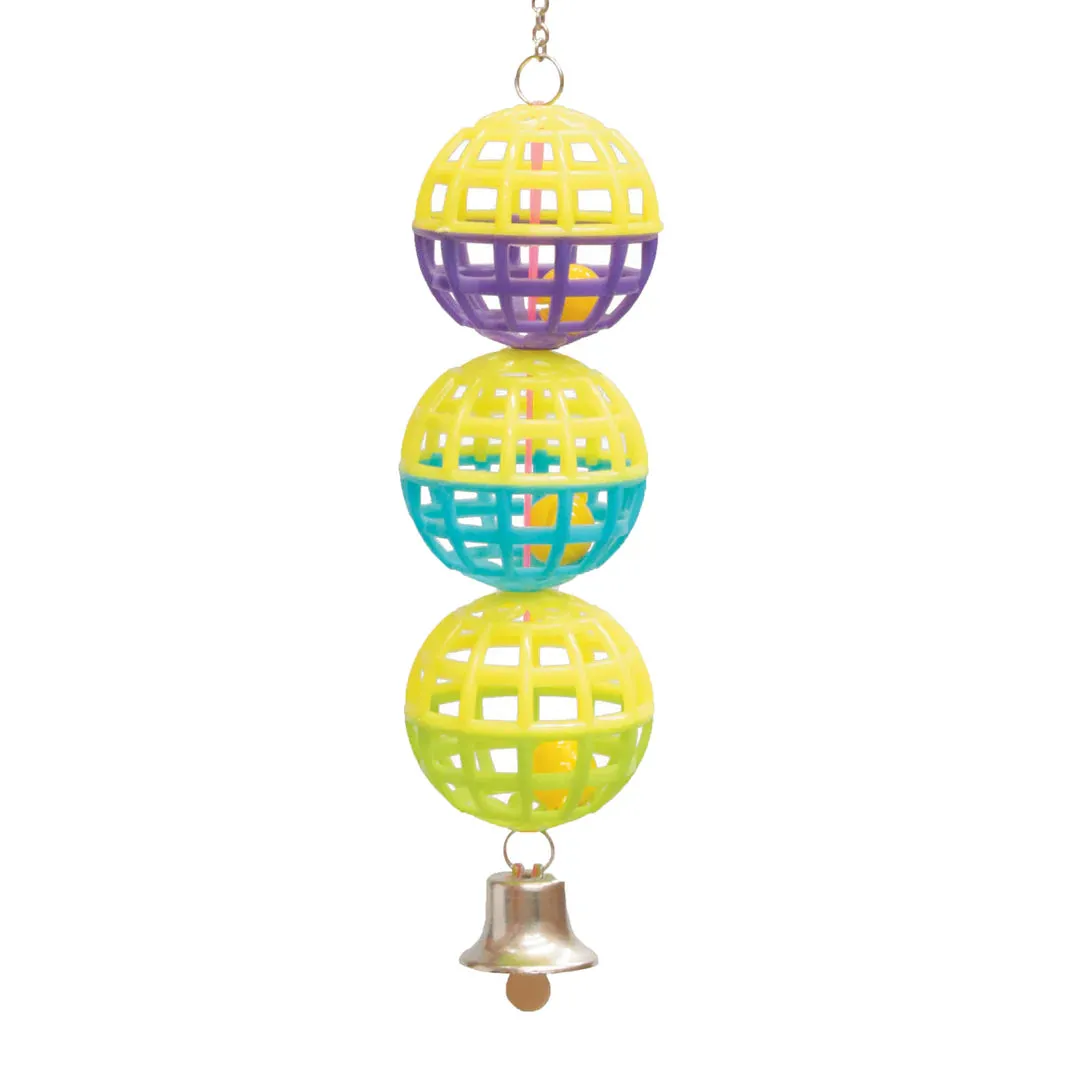 Kazoo Triple Ball with Bell Hanging Bird Toy