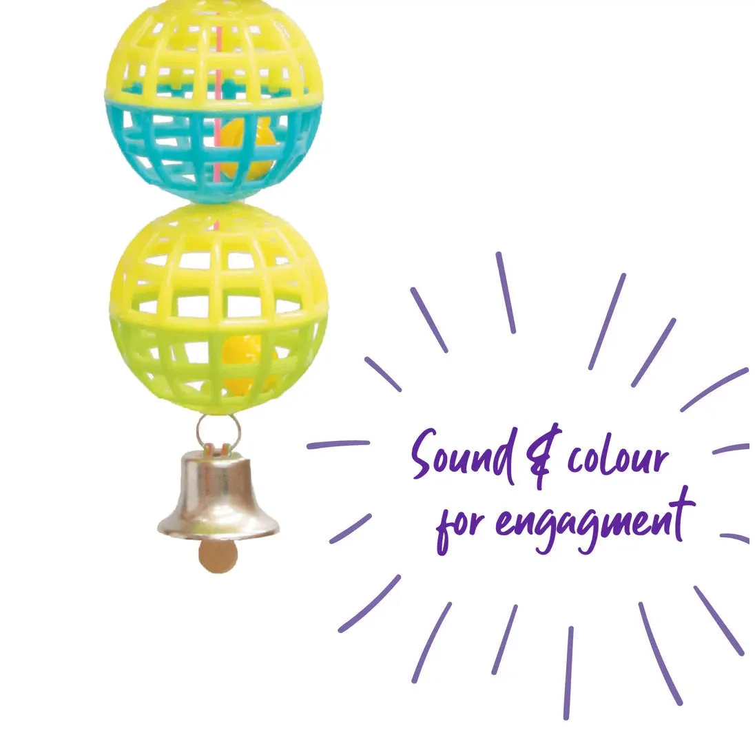 Kazoo Triple Ball with Bell Hanging Bird Toy