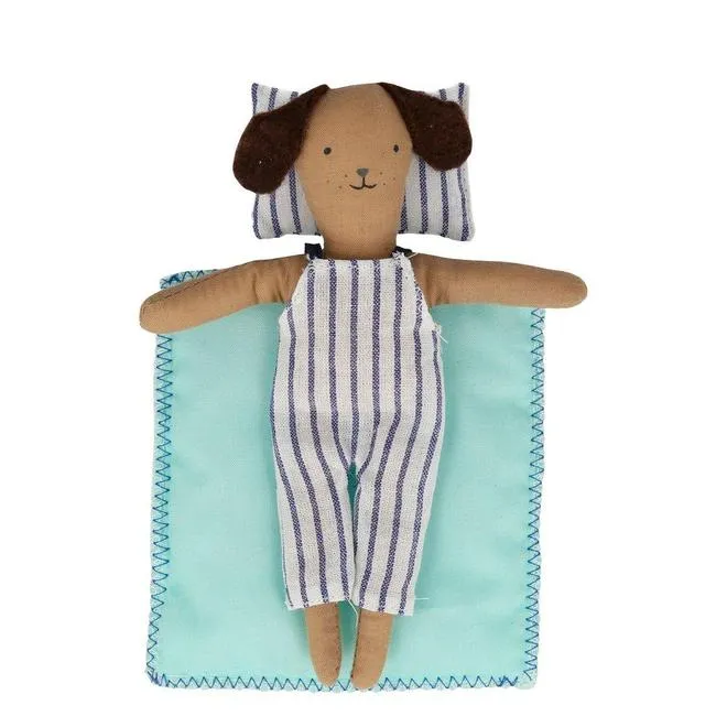 Meri Meri Stripy Puppy Mini Suitcase Doll