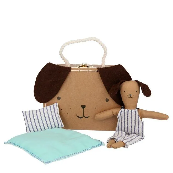 Meri Meri Stripy Puppy Mini Suitcase Doll