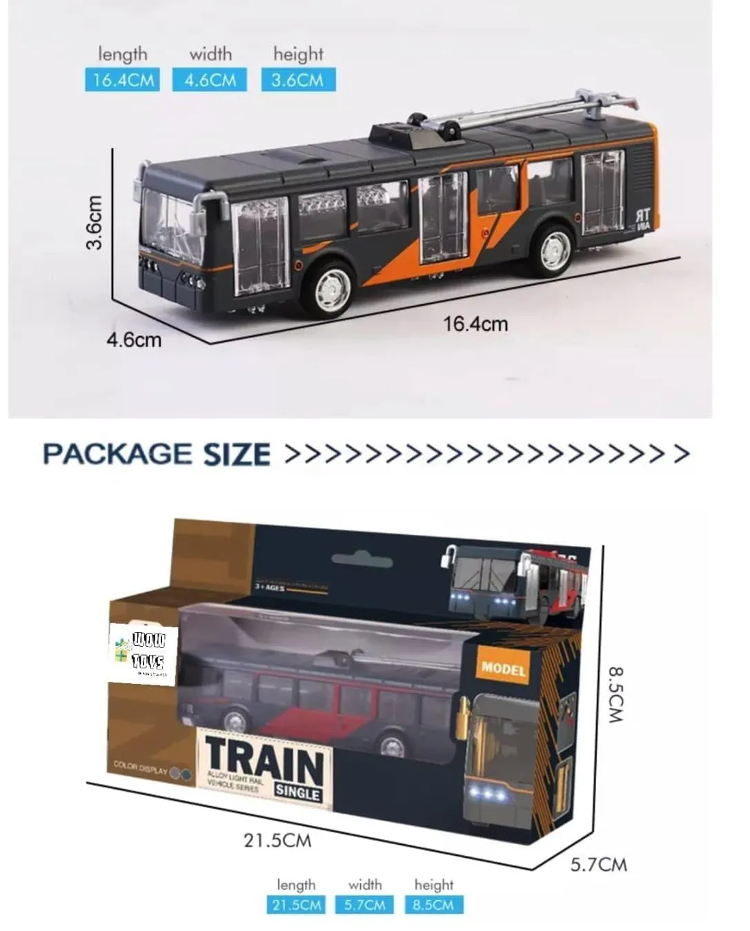 Musical Bus/Train - Pull Back Action Pack of 1 Multicolor