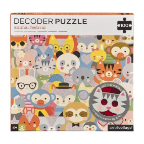 Petit Collage Decoder Puzzle 100pc Animal Festival
