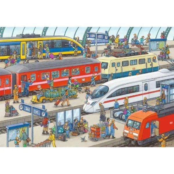 Ravensburger Busy Train Station Puzzle 2x24pc