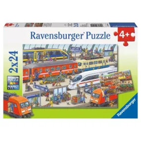 Ravensburger Busy Train Station Puzzle 2x24pc