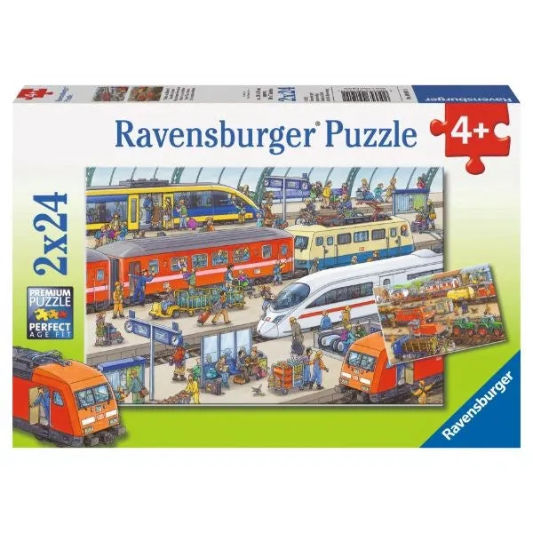 Ravensburger Busy Train Station Puzzle 2x24pc