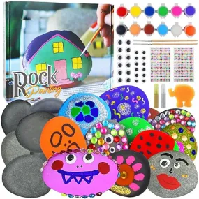 Stone painting set for children, colorful painting accessories set, creativity, arts and crafts