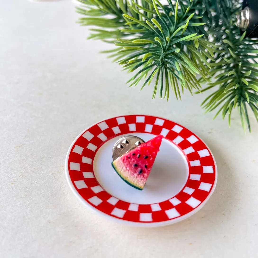 Watermelon Slice Miniature Lapel Brooch Pin