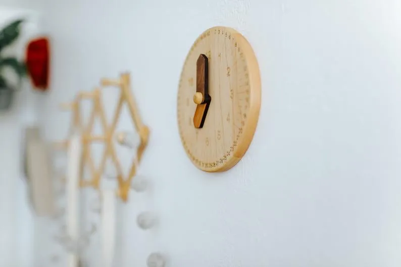 Wooden toy clock