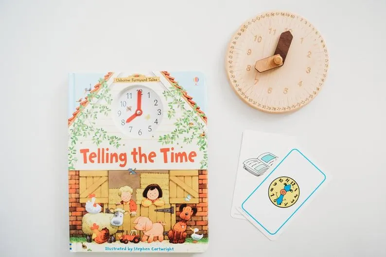 Wooden toy clock