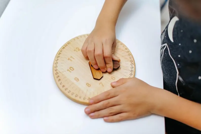 Wooden toy clock
